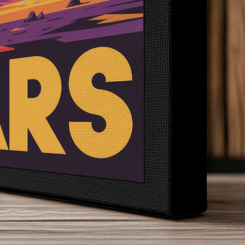 Postcard from Mars Retro - Wrapped Canvas, 36x24 - 91.4 x 61.0 cm, Black Border