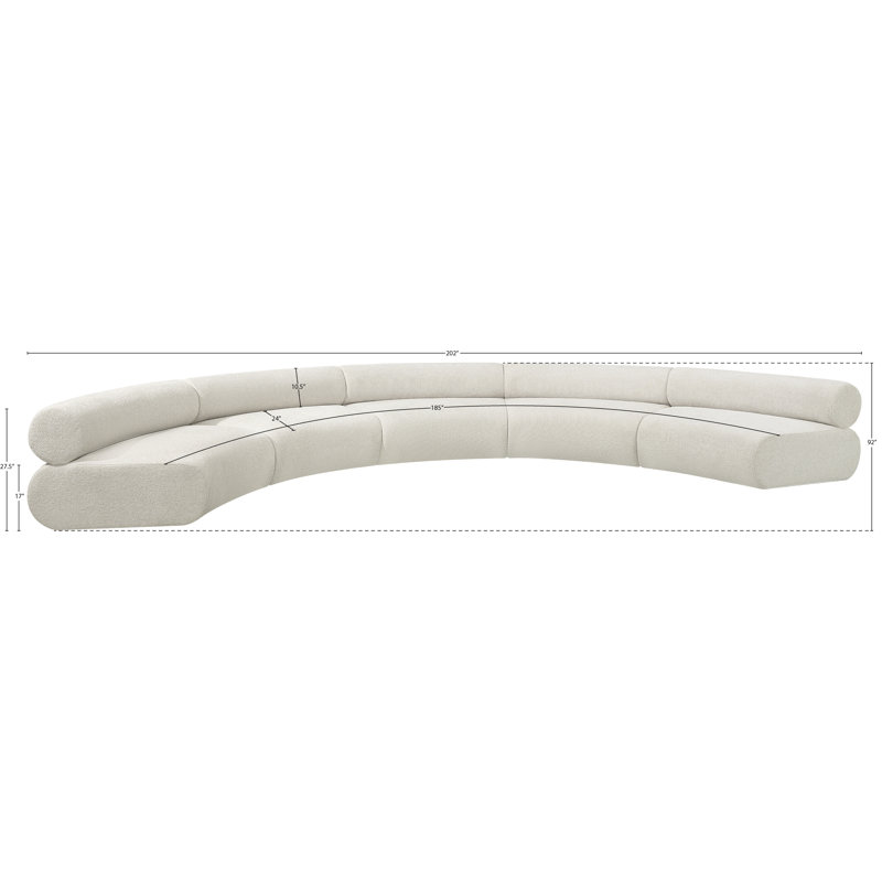 Bale 202" Upholstered Sectional, Cream Chenille Fabric