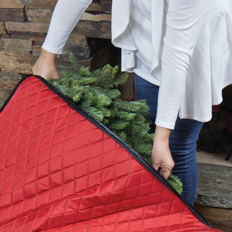 Sac de rangement matelassé rouge pour Noël,  H 40 po x l 21,75 po x P 24 po