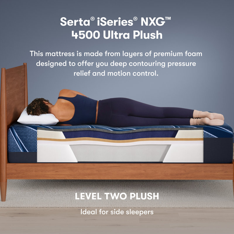 Tête de matelas ultra moelleuse en mousse à mémoire de forme iSeries NXG 4500 de 34,3 cm (13,5 po), Split Queen
