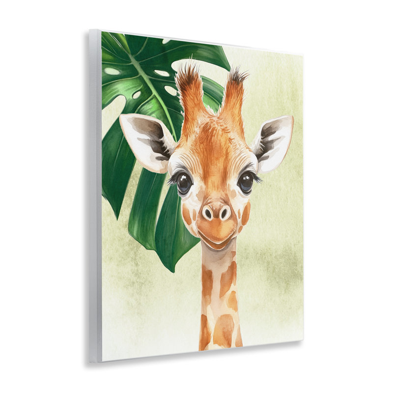 «Jungle Friends Baby Giraffe», art mural par Christine Simpson