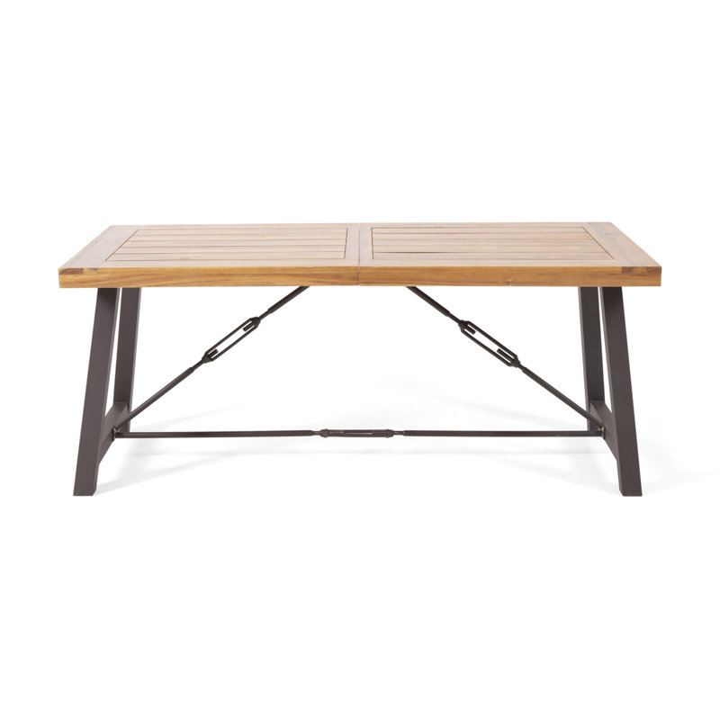Table de salle à manger d'extérieur en bois d'acacia, teck