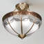 Lustre rond en cuivre semi-encastré, 4 lumières