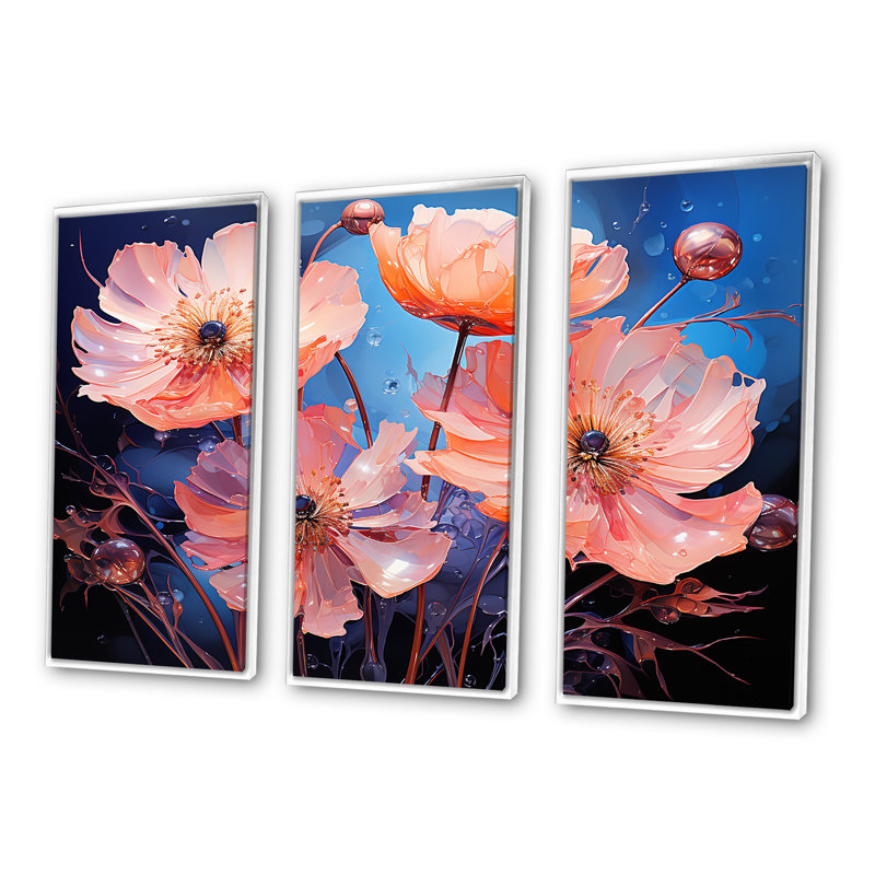 Ensemble de salon Neon Flourish, Cadre flottant blanc, H 32 po x l 48 po x P 1 po