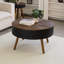 Table basse ronde sculptée avec espace de rangement-1625455071