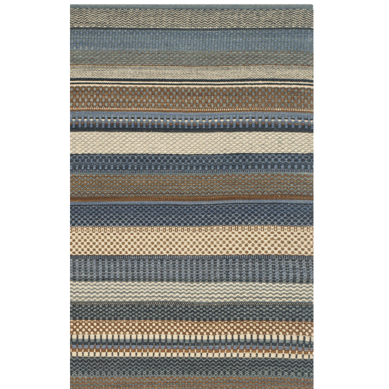 Tapis rayé en laine Grice Kilim, Rectangle 6 pi x 9 pi