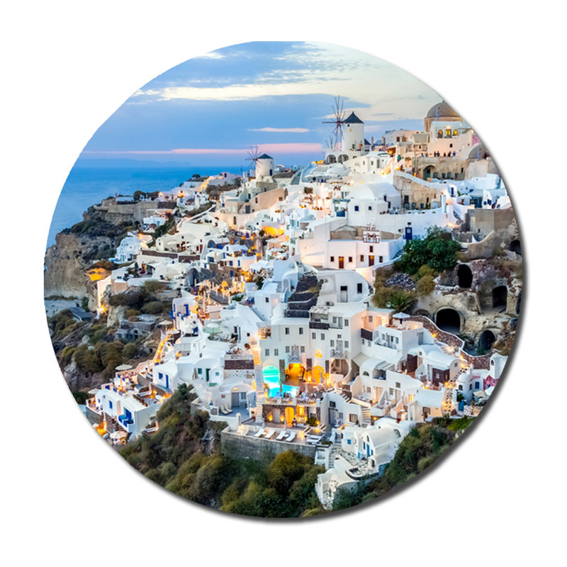 Santorini - photographie sans cadre, H 24 po x l 24 po x P 1,5 po, Acrylique