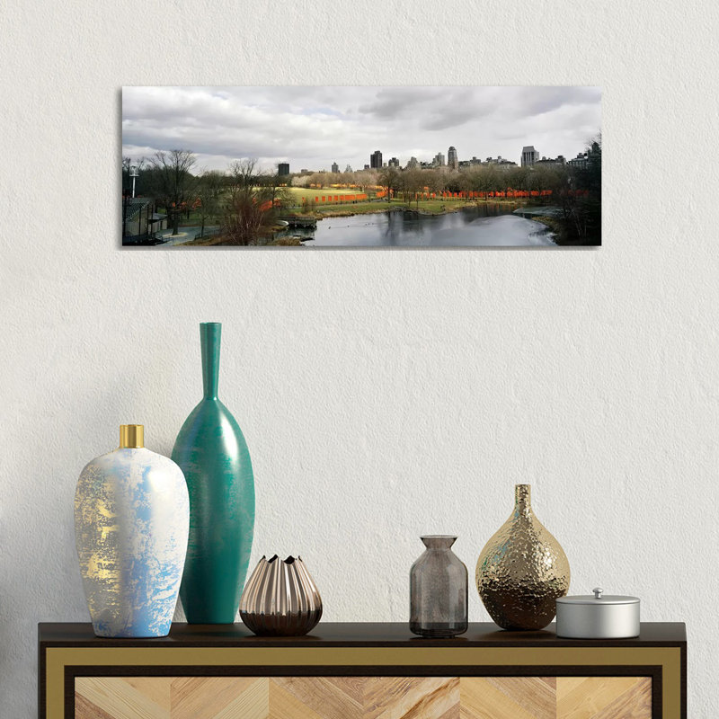 Gates In A Park, The Gates, Central Park, Manhattan, New York City, New York State, USA - Wrapped Canvas Panoramic Print