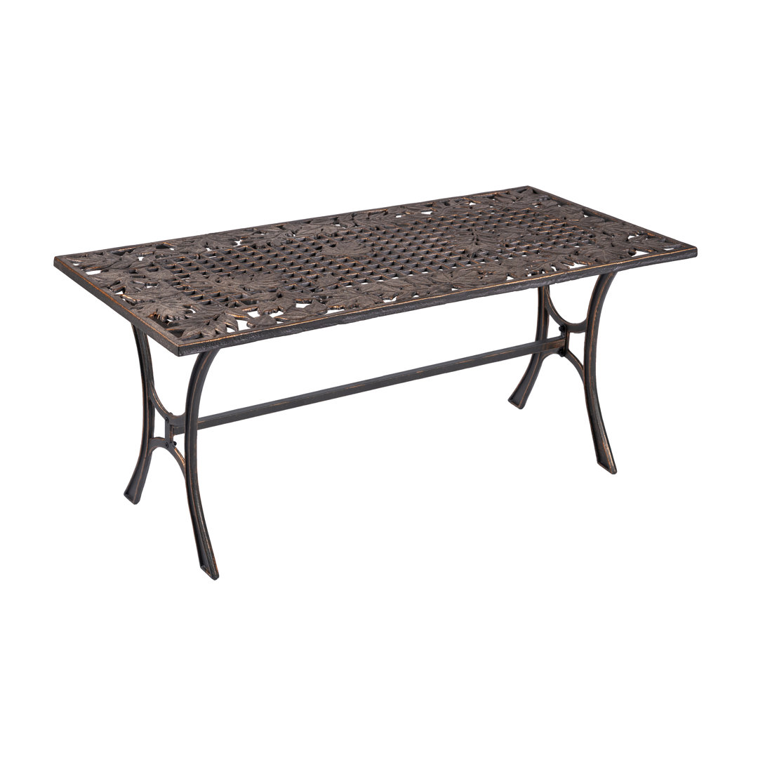 Michelson Rectangular Metal Outdoor Coffee Table , 20'' in. W 40'' in. D Canora Grey