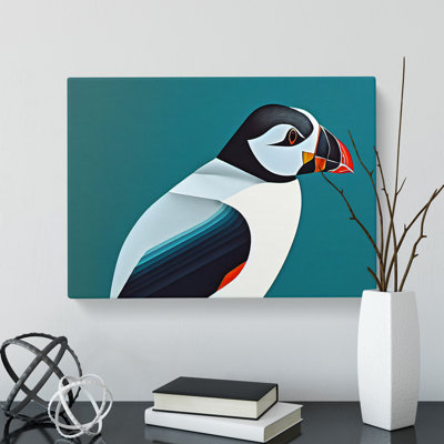 Magnificent Puffin Bird - Wrapped Canvas