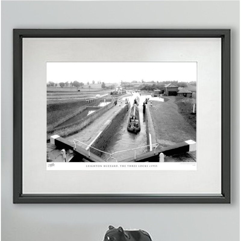 Leighton Buzzard, The Three Locks C1955 - Single Picture Frame Print, 40cm H X 50cm W x 2cm D