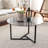 Modern Industrial Coffee Table, 100% Metal & Tempered Glass Frame, 29.5 x 16.5 x 29.5 inches | 6 mm Thick Top, Fume & Black Finish | Stylish & Durable Design for Living Room, Contemporary Home Decor-257110938