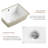 16 Inch Rectangle Undermount Bathroom Sink, White Ceramic Under Counter Vanity Sink with Overflow, American Design Easy to Clean Lavatory Basin