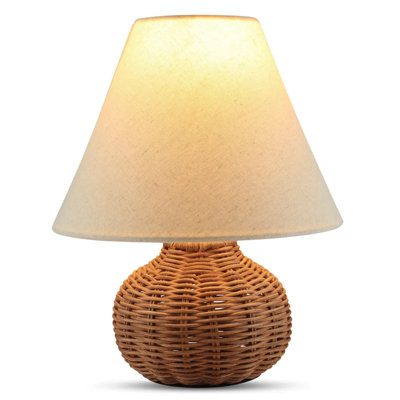 Lampe de table en rotin 