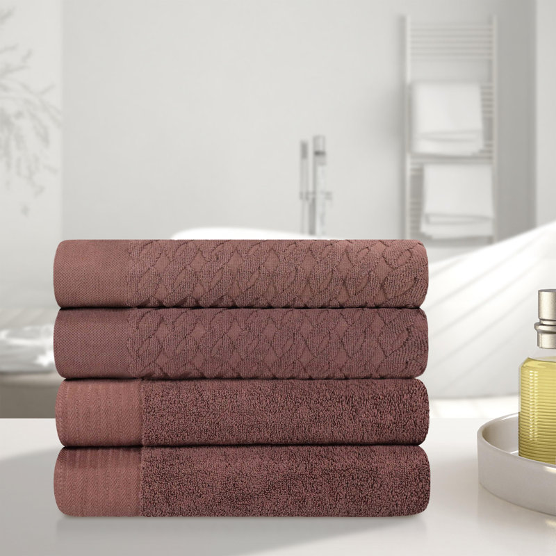 Ensemble de 4 serviettes de bain Nisswa, Chocolat