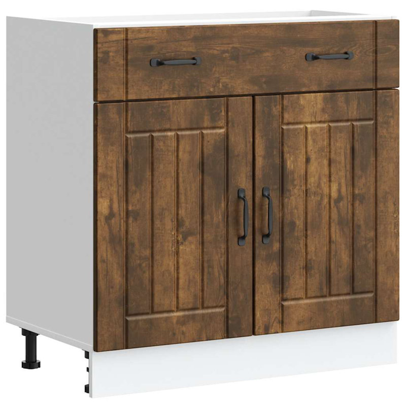 Kitchen Base Cabinet Lucca Engineered Wood, Smoked Oak