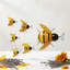 Set Of 6 Painted Metal Bees