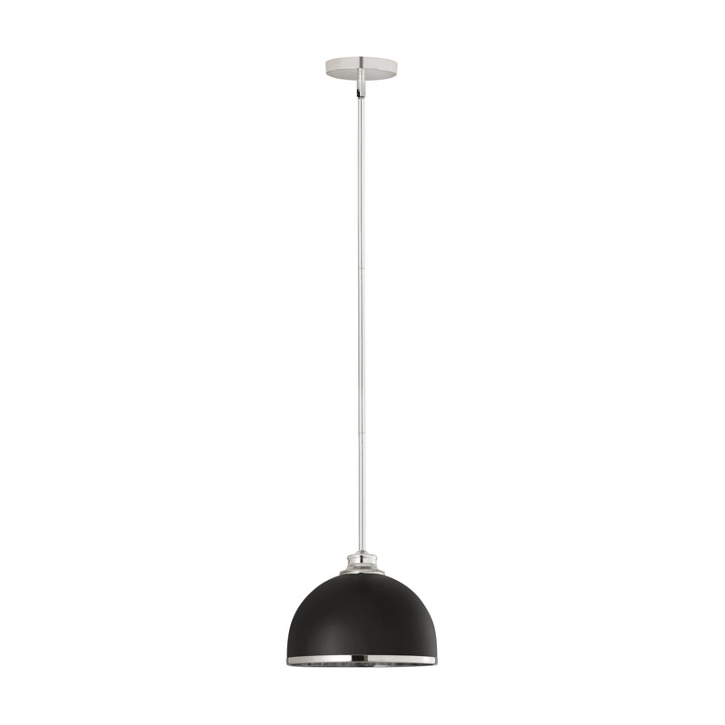 Luminaire suspendu 1 lumière Hagberg, H 10,5 po x l 10 po x P 10 po, Noir mat, Chrome