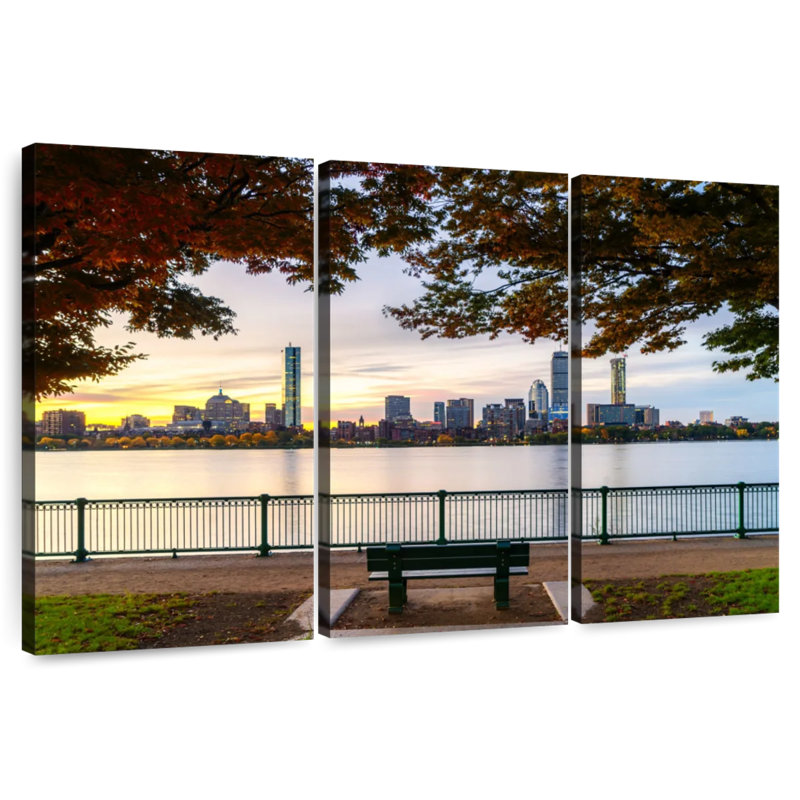 Sireci Boston Skyline In Autumn, 36" H x 57" W