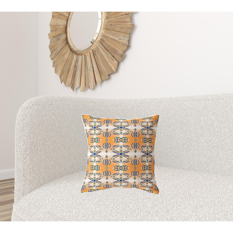 Coussin 18 po x 18 po Broadcloth, Orange et gris