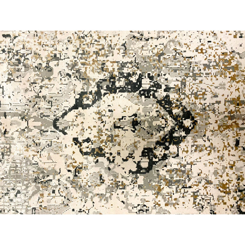 Tapis turc doré et gris 7 x 7 x 7