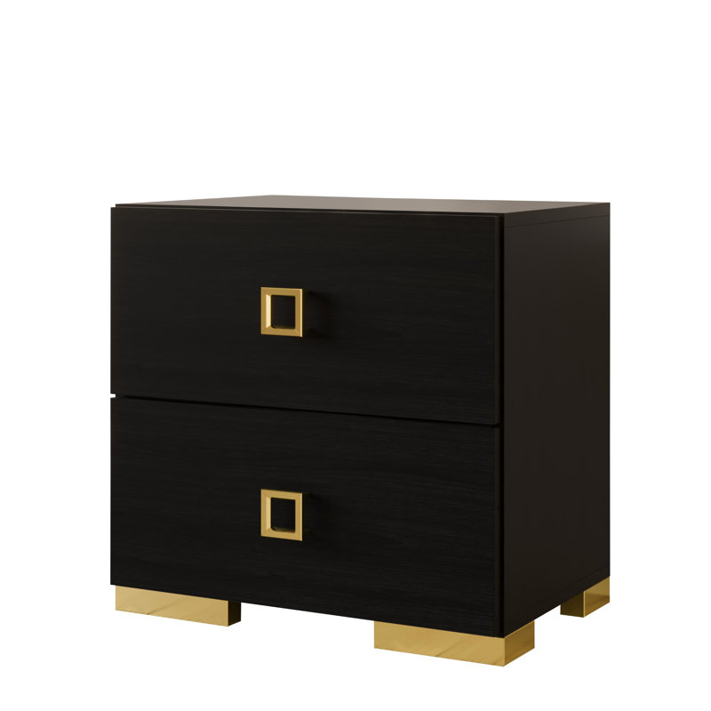Titian Manufactured Wood Nightstand, Black, 2