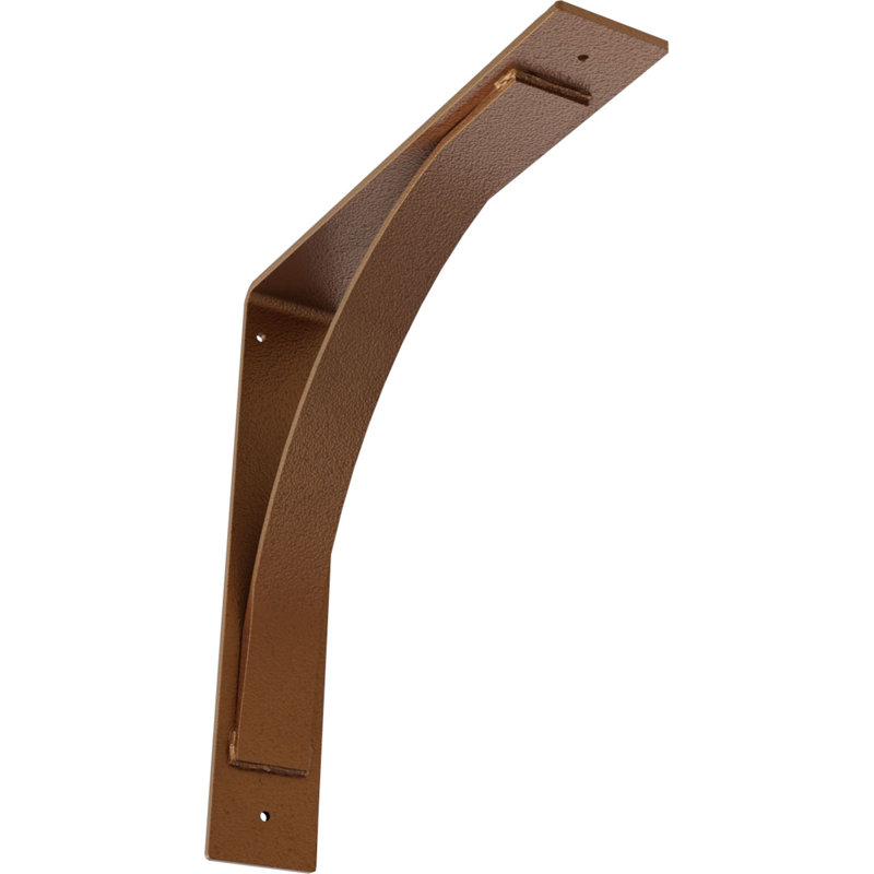 Morris Steel Bracket, Hammered Copper, 16" H x 3" W x 16" D