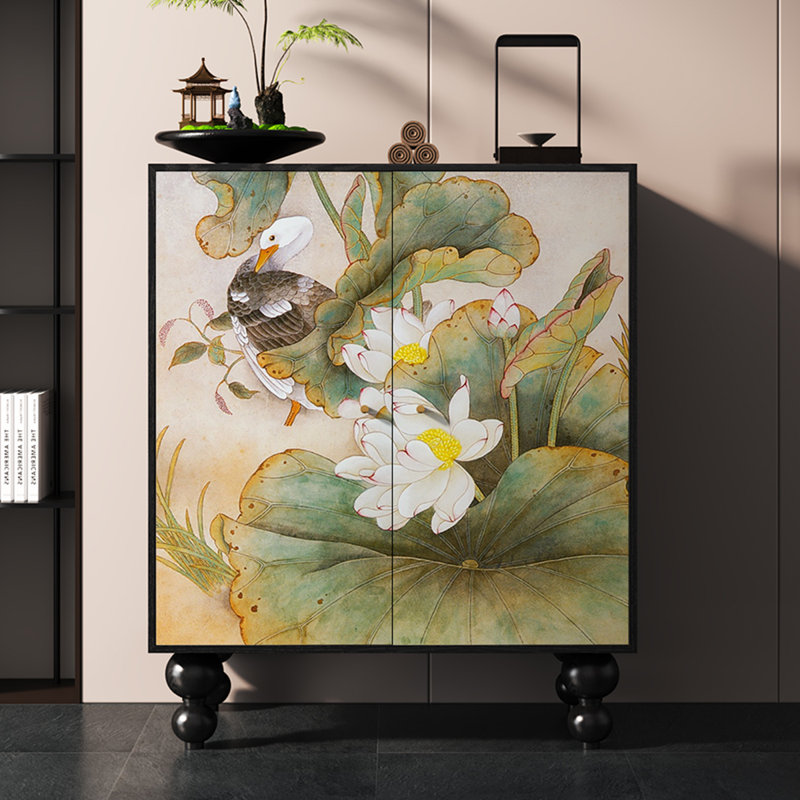 Solid Wood Shoe Storage Decorative Cabinet