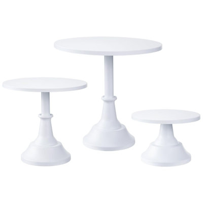 3 Pcs White Metal Cake Stand Set