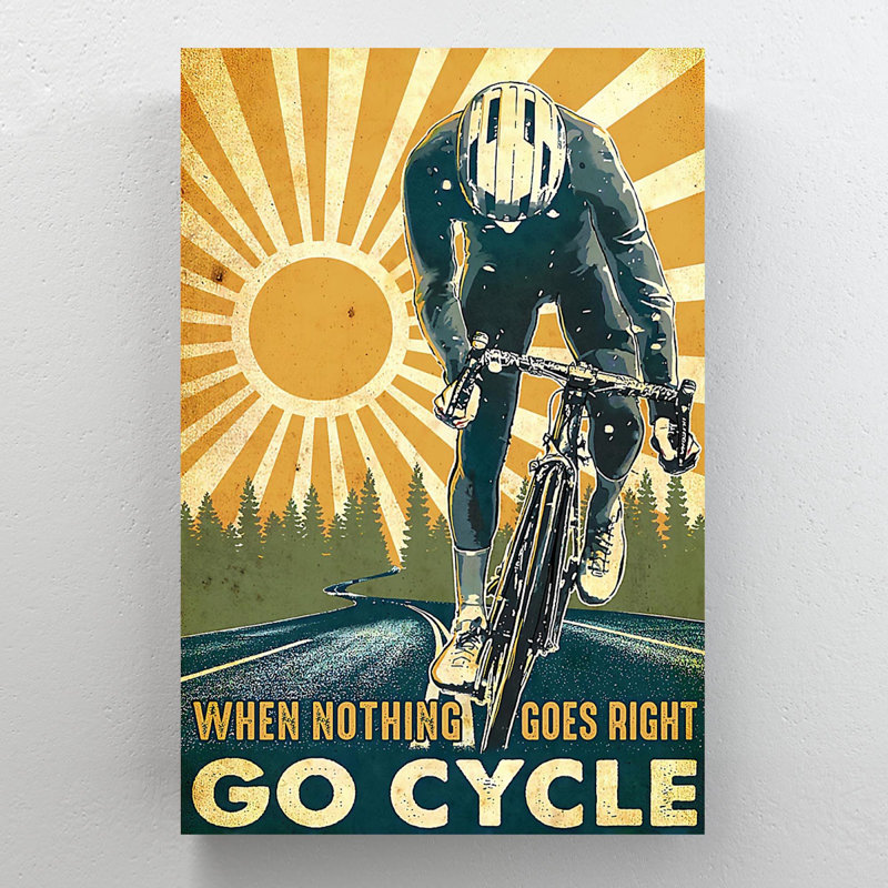 «Cycling Athlètes - When Structure Goes Right Go Cycle», reproduction d'art graphique sur toile tendue