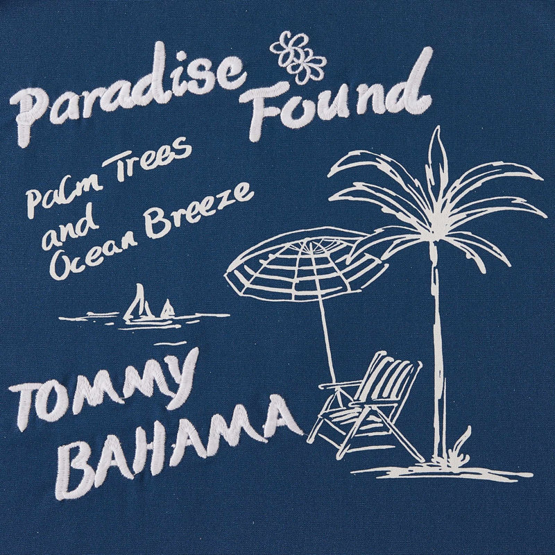 Coussin décoratif en coton Tommy Bahama Paradise Found, Carré 20 po, Paradis trouvé bleu