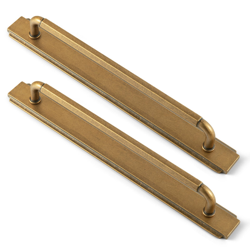 Classical Bar Pull With Backplate-G020 Multipack, 7.6", Antique Brass