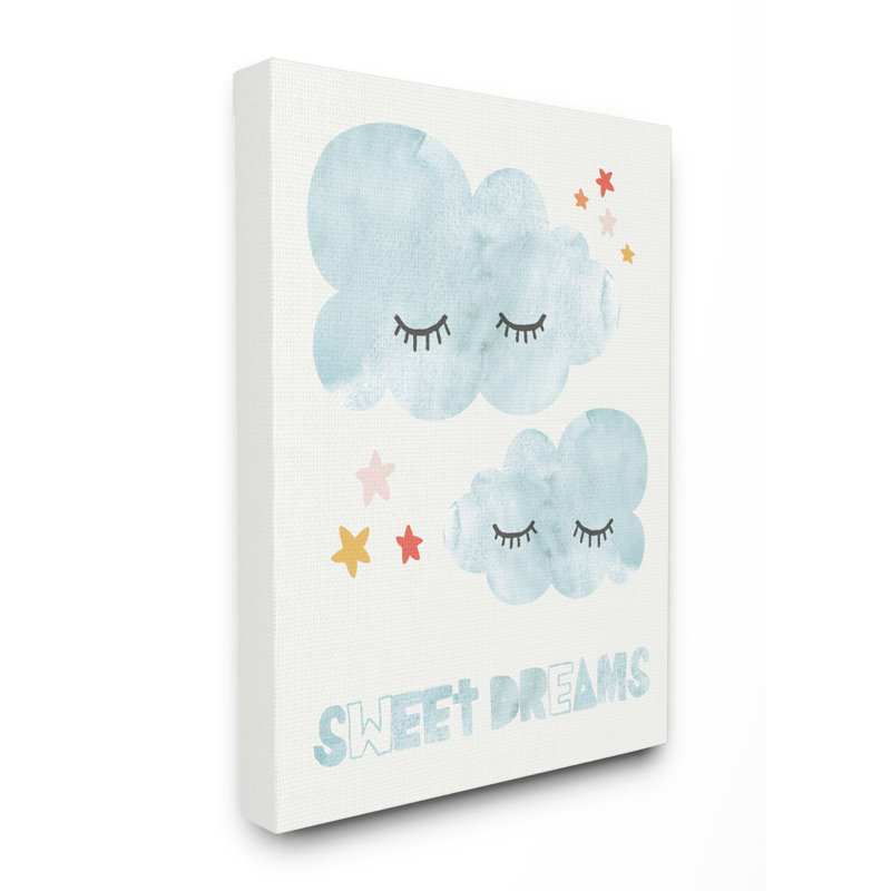 Décoration murale rêves pour enfants doux avec cils Sechrist, Toile tendue, H 20 po x l 16 po x P 1,5 po