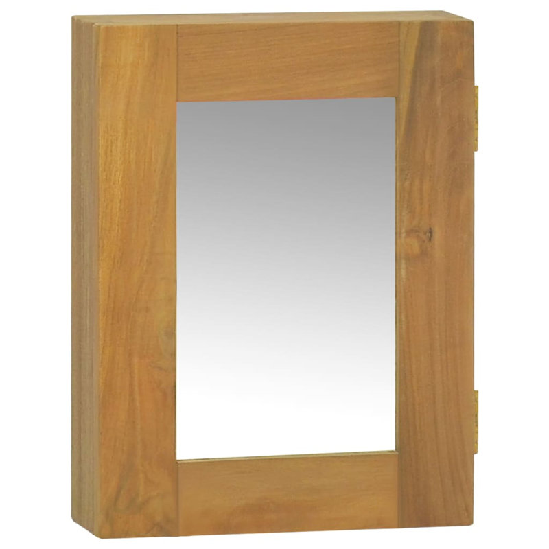 Armoire à miroir en bois de teck massif 11,8 po x 3,9 po x 15,7 po