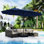 Grand parasol de patio à double face 15 pi avec base