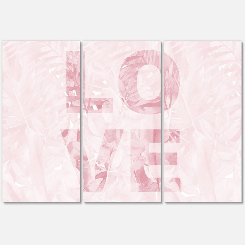 Amour rose pastel - reproduction de 3 pièces