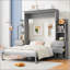Lit escamotable double pleine grandeur avec tablettes-371164159-371164152