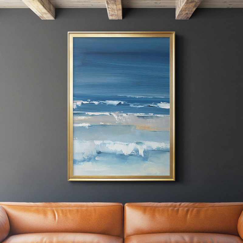 «Coastal Colors I», reproduction encadrée de qualité supérieure - prête à être accrochée, Or, H 42,5 po x l 30,5 po x P 1 po