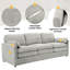  Canapé 89 pouces à 3 places avec coussins à double couche et coussin lombaire 89 pouces, chenille gris clair-2055297350