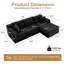 Canapé modulaire en forme de L à compression de 105 po avec méridienne et tissu d'ameublement en velours côtelé 105 po-674492882-674492886