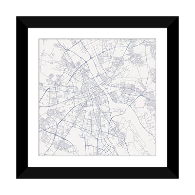 « varsovie », impression sur toile tendue en bleu Roadway