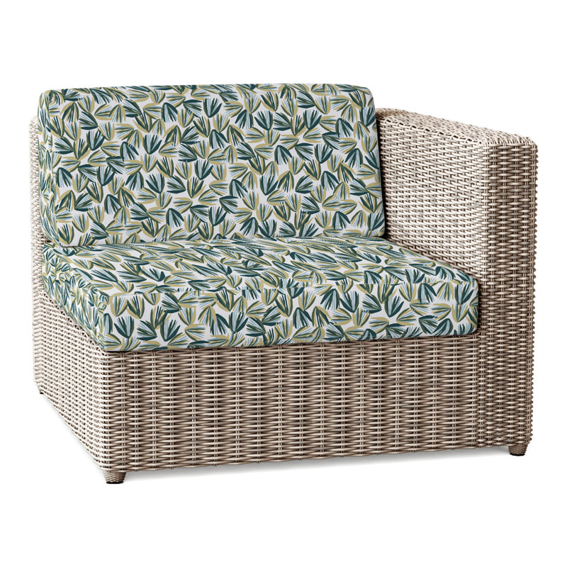 Sag Harbor Outdoor One Arm Lounge Chair, Sag Harbor Oyster, Perigold Palmetto Verdigris