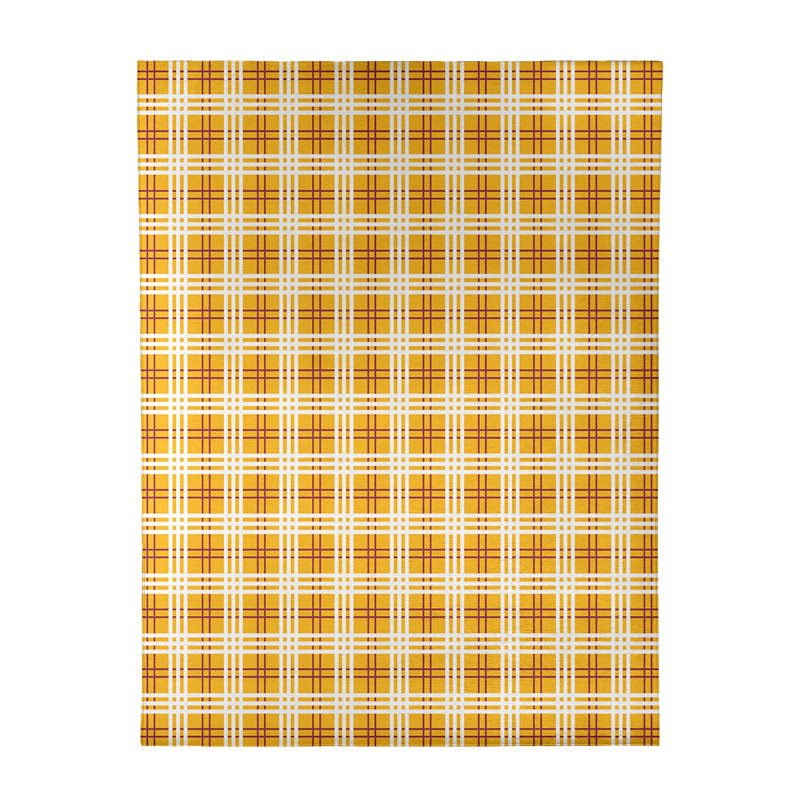 Tapis jaune à carreaux, Rectangle 9 pi x 12 pi
