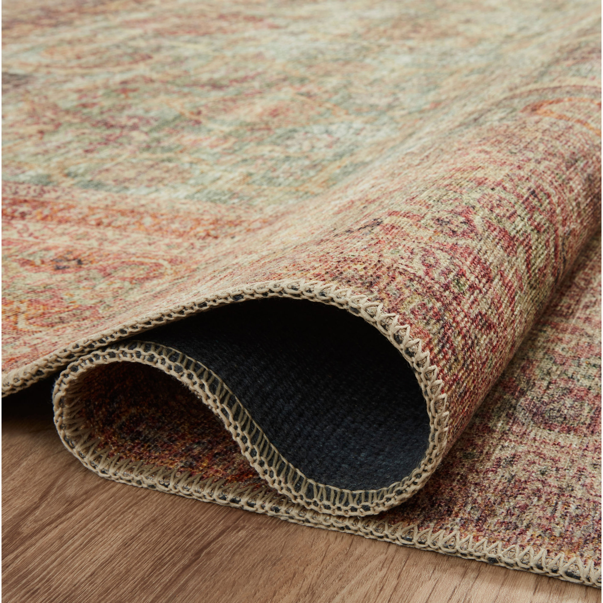 Amber Lewis x Loloi Georgie Jade / Sunset Area Rug, Rectangle 3'9" x 5'6"