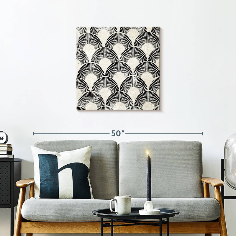 Blanc art déco I, H 24 po x l 24 po