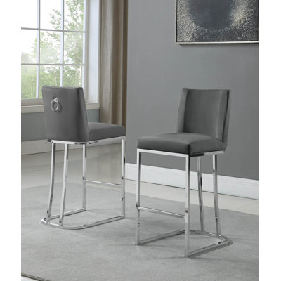 Tabouret de bar et de comptoir en velours Aurrin