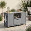 Chariot-îlot de cuisine en bois massif 66,5 po, plateau en acier inoxydable, compatible avec Big Green Egg et Kamado Joe, gris-bleu