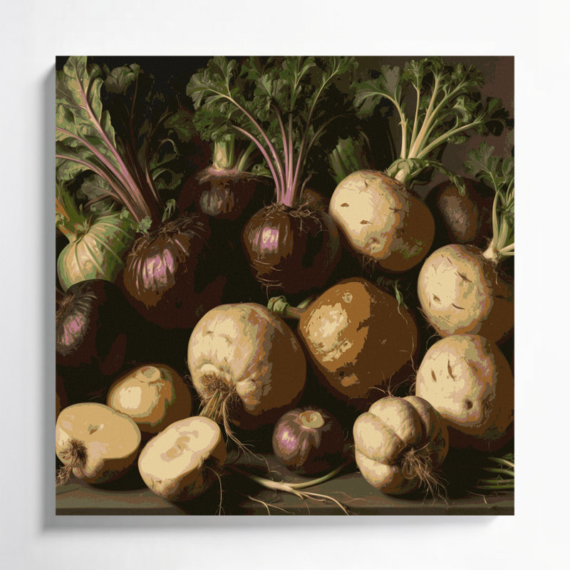 Légumes, art mural sur toile brun Rutabaga, H 8 po x l 8 po