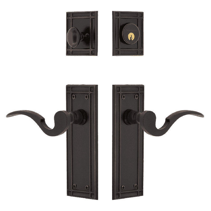 Nostalgic Warehouse Mission Entry Set with Manor Lever, Timeless Bronze, 2.75
