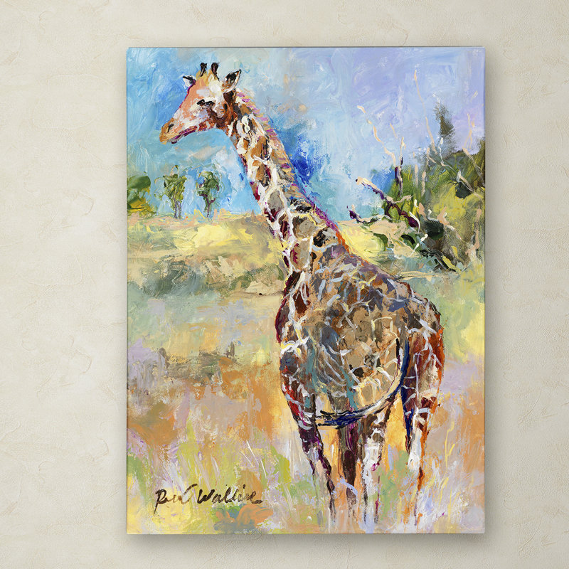 « giraffe », reproduction sur toile, H 19 po x l 14 po x P 2 po, Pas de tapis, Toile tendue
